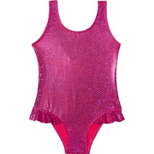 Panço Kız Çocuk Parlak Baskı Detaylı Mayo