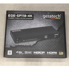 Geratech 1x8 HDMI Splıtter EGE-SP118-4K Dts (1 Giriş - 8 Çıkış)