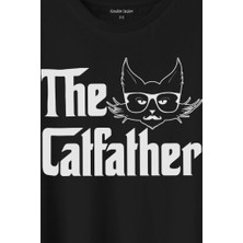 Kendim Seçtim The Godfather Cat Father Catfather Baba Kedi Baskılı Tişört  T-Shirt