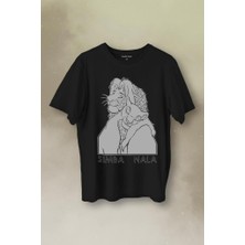 Kendim Seçtim The Lion King Simba And Nala Beyaz Baskılı Tişört  T-Shirt