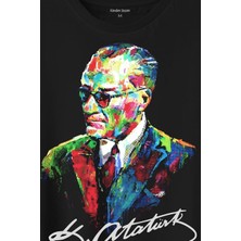 Kendim Seçtim Karizma Gözlüklü Gazi Mustafa Kemal Atatürk Portresi Baskılı Tişört  T-Shirt