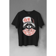 Kendim Seçtim Raccoon Gömlekli Rakun Silüeti Baskılı Tişört  T-Shirt