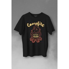 Kendim Seçtim Camping Fire Kamp Ateşi Outdoor Travel Gezgin Baskılı Tişört  T-Shirt