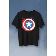 Kendim Seçtim Captain America Kaptan Amerika Kalkan Logo Baskılı Tişört  T-Shirt