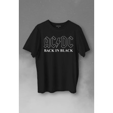 Kendim Seçtim Back In Black Ac Dc Alternatif Doğru Akım Tesla Baskılı Tişört  T-Shirt