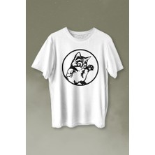 Kendim Seçtim Sevimli Kedi Minik Patili Bıyıklı Cat Minnoş Baskılı Tişört  T-Shirt Beyaz