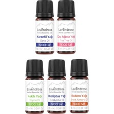 Lavendrose Set Of 5 Anti-Fungal Care Set Essential Oil Aromatherapy Set And 100% Pure Essential Oil Set