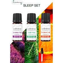 Lavendrose Sleep Set Essential Oil Aromatherapy Set 100% Pure Lavender Oil Cedarwood Oil Orange Oil