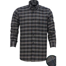 Varetta Erkek Siyah Kareli Uzun Kollu Yaka Düğmeli Gömlek