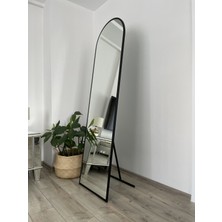 Effe Yapı Dekor Siyah Metal ÇERÇEVELİ180X50 cm Ayaklı Oval Boy Aynası