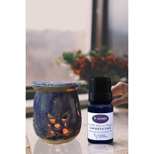 Dr. Lavender El Yapımı Seramik Buhurdanlık + Lavanta Yağı Seti Uçucu Saf Lavanta Yağı 10 ml