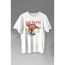 Kendim Seçtim No Time To Waste Skate Kaykay Urban Streetwear Baskılı Tişört  T-Shirt Beyaz