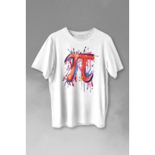 Kendim Seçtim Matematik Sembölü Pi Sayısı 3,14 14 Mart Günü Baskılı Tişört  T-Shirt Beyaz