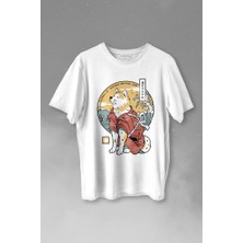 Kendim Seçtim Akita Dog Japon Köpeği Shiba Inu Samurai Japanese Baskılı Tişört  T-Shirt Beyaz