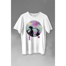 Kendim Seçtim Samurai Chillhop Samuray Japonca Chill Baskılı Tişört  T-Shirt Beyaz