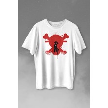 Kendim Seçtim One Piece Anime Dizi Japanese Urban Wear Street Culture Baskılı Tişört  T-Shirt Beyaz