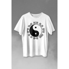 Kendim Seçtim Siyah ve Beyaz Ying Yang Pokemon Minimal Baskılı Tişört  T-Shirt Beyaz