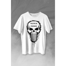 Kendim Seçtim Tactical Patriot Military Vatansever Savaşçı Baskılı Tişört  T-Shirt Beyaz