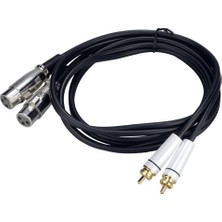 BK Teknoloji 3 Metre 2 Xlr Dişi 2 Rca Erkek Mikser Mikrofon Ses Kablosu