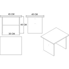Kobiç Ofis Sehpası 45 x 45 x 45 cm