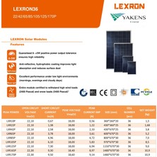 Lexron 125 Watt 12V Polikristal Güneş Paneli Lexron