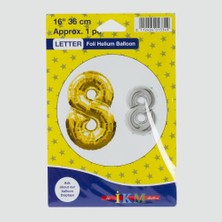 Gümüş Renkli 16*36 Rakam Folyo Balon