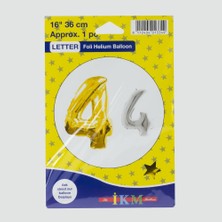 Gümüş Renkli 16*36 Rakam Folyo Balon