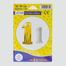 Gümüş Renkli 16*36 Rakam Folyo Balon