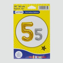 Sarı Renkli 16*36 Rakam Folyo Balon