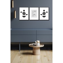 Hyl 3 Parça Modern Tarzda Siyah Çerçeve Görünümlü Tablo Seti