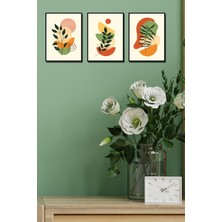 Hyl Siyah Çerceve Görünümlü Sanatsal 3'lü Tablo Seti