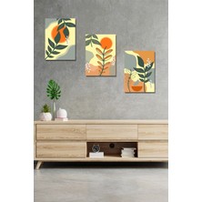 Hyl 3 Parça Çiçek Tarzı Sanatsal Tablo Seti