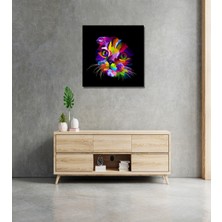 Hyl 40X40 Kedi Tasarım Tablo