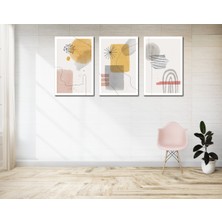 Hyl Suluboya Tarzında 3'lü Modern Tablo Seti