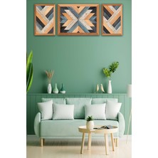 Hyl 3 Parça Ahşap Parke Tasarım Tablo Seti