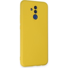 Happycase Huawei Mate 20 Lite Kılıf Nano Içi Kadife  Silikon - Sarı