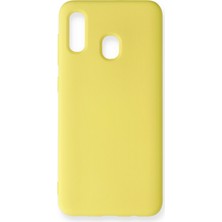 Happycase Samsung Galaxy A30 Kılıf Nano Içi Kadife  Silikon - Sarı