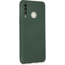 Happycase Huawei P30 Lite Kılıf Nano Içi Kadife  Silikon - Koyu Yeşil