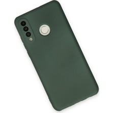 Happycase Huawei P30 Lite Kılıf Nano Içi Kadife  Silikon - Koyu Yeşil