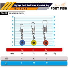 Portfish  BL-6015 Stoperli Klips- 10 Adetli L