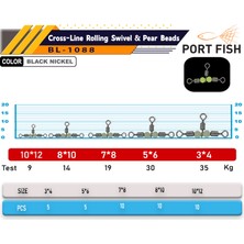 Portfish BL-1088 Üçlü Fosforlu Bilyalı Fırdöndü 7*8