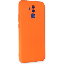 Happycase Huawei Mate 20 Lite Kılıf Nano Içi Kadife  Silikon - Turuncu