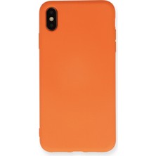 Happycase iPhone Xs Kılıf Nano Içi Kadife  Silikon - Turuncu