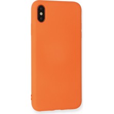 Happycase iPhone Xs Kılıf Nano Içi Kadife  Silikon - Turuncu