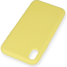 Happycase iPhone Xr Kılıf Nano Içi Kadife  Silikon - Sarı