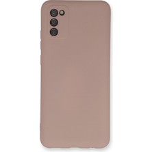 Happycase Samsung Galaxy A03S Kılıf Nano Içi Kadife  Silikon - Pudra