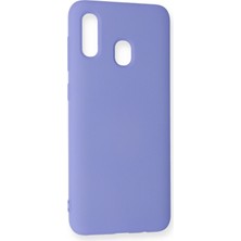 Happycase Samsung Galaxy A20 Kılıf Nano Içi Kadife  Silikon - Lila