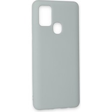 Happycase Samsung Galaxy A21S Kılıf Nano Içi Kadife  Silikon - Buz Mavisi