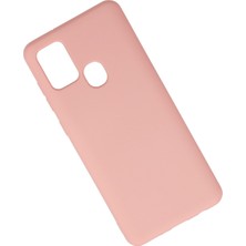 Happycase Samsung Galaxy A21S Kılıf Nano Içi Kadife  Silikon - Pudra