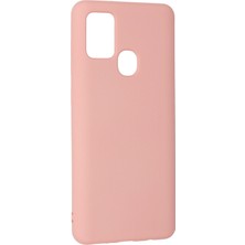 Happycase Samsung Galaxy A21S Kılıf Nano Içi Kadife  Silikon - Pudra